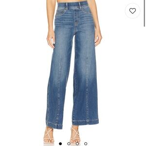 Revolve Spanx seamed front wide leg jeans